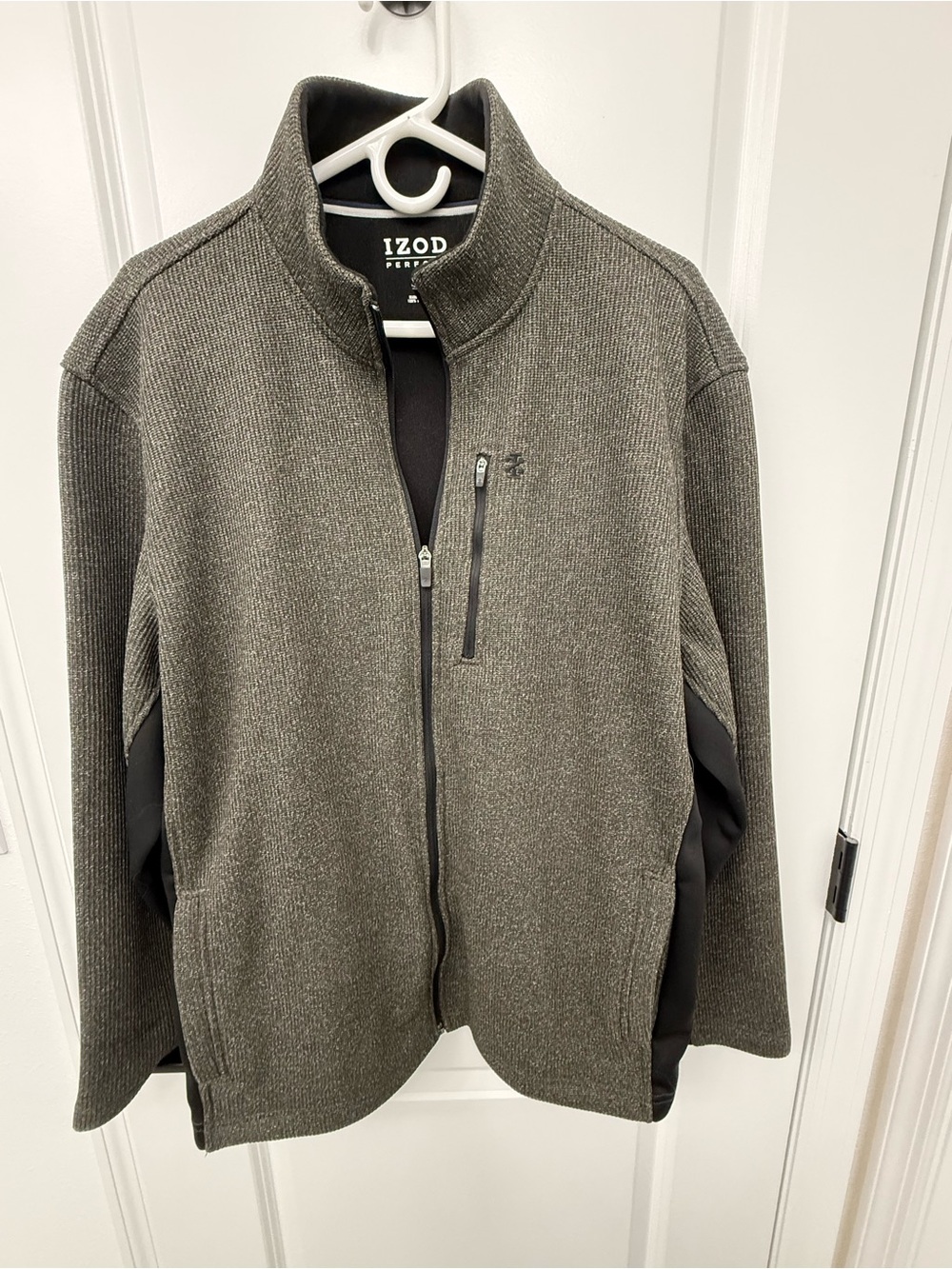 Izod Men's Gray Zip-Up Sweater Jacket size XL